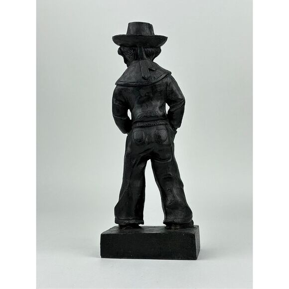 Antique Cast Iron Boy in Hat & Sailor Suit Heavy Doorstop 10.5in Tall - Picture 3 of 6